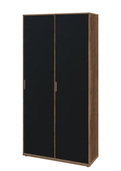 KSR6-81 P skříň šatní, 2x výsuvné ramínko, 2053x1022x400 mm, provedení pravé, dub halifax cínový/černá